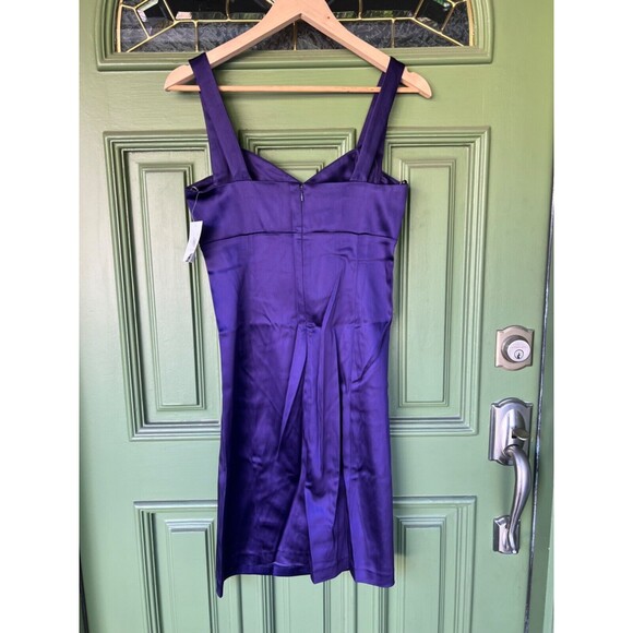 Donna Morgan Mini Dress Satin Strappy Cocktail Club Y2K | Purple | Womens Size 6 - Picture 2 of 11